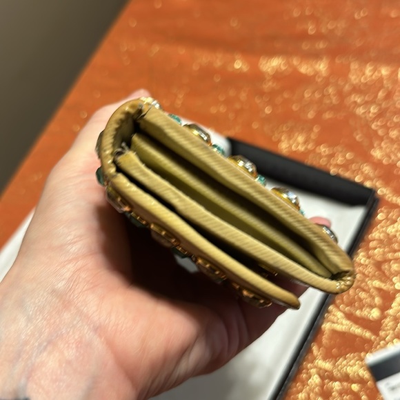 RARE Prada Saffiano Vernic Talco Studded Wallet 1M1132 - Picture 9 of 9